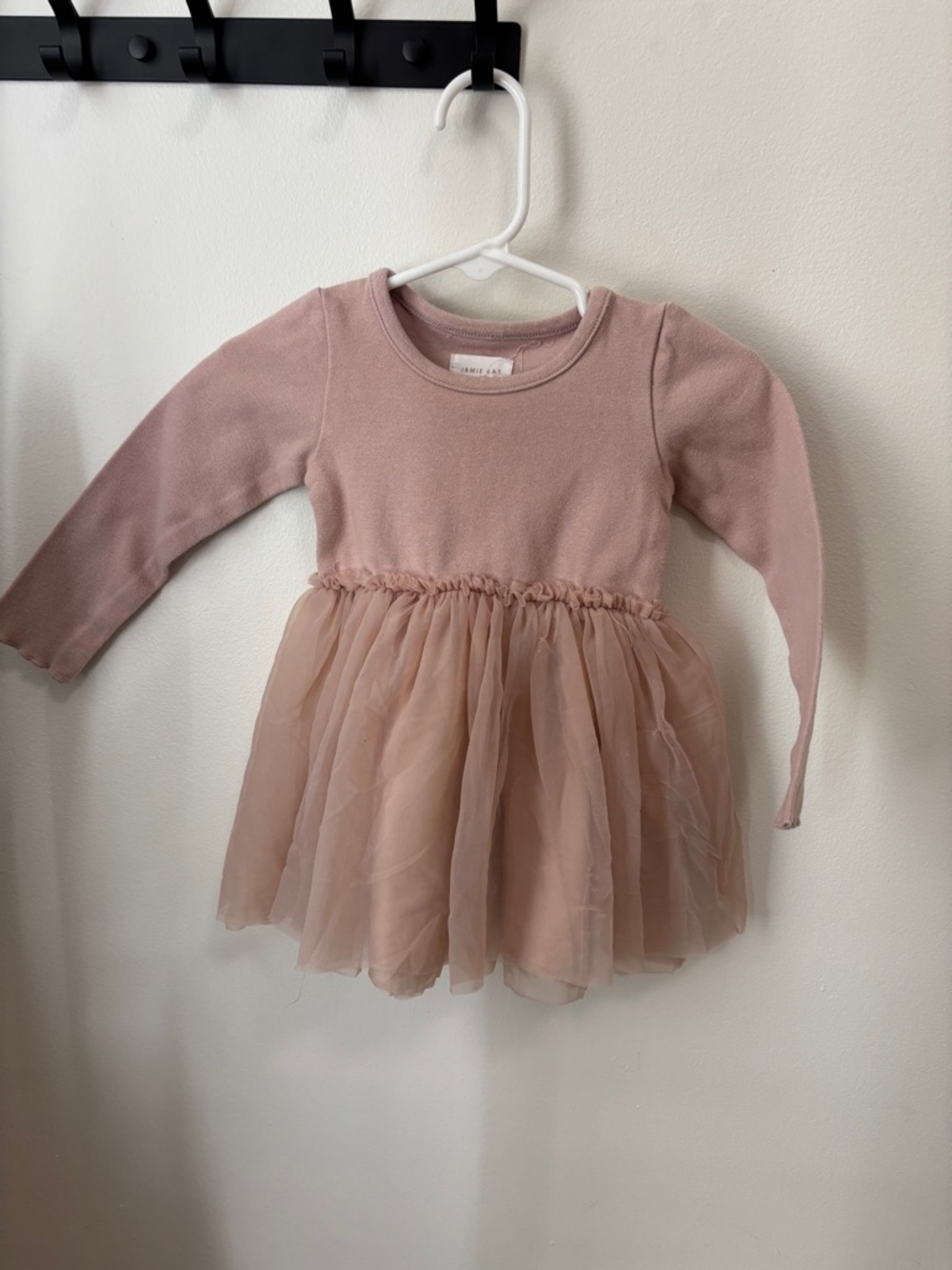 Jamie Kay Blush Pink Long-Sleeve Tulle Dress